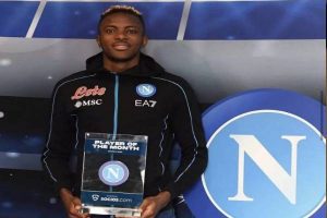 Super Eagles striker Osimhen named Napoli player for March