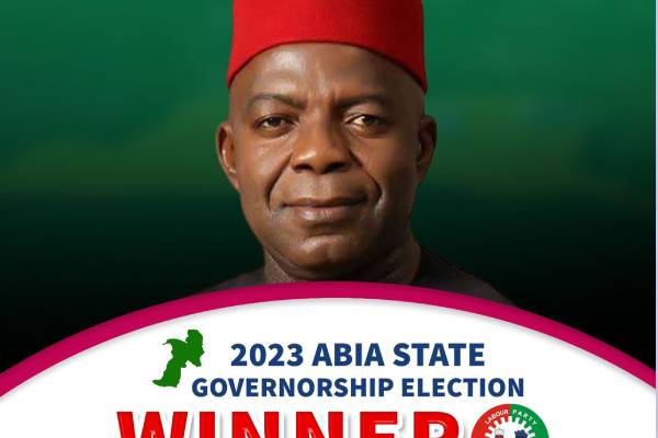 INEC DECLARES ALEX OTTI OF LABOUR WINNER OF ABIA STATE GOVERNORSHIP ELECTION