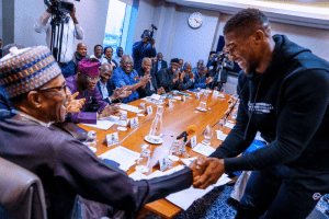 President Buhari congratulates Anthony Joshua on victory